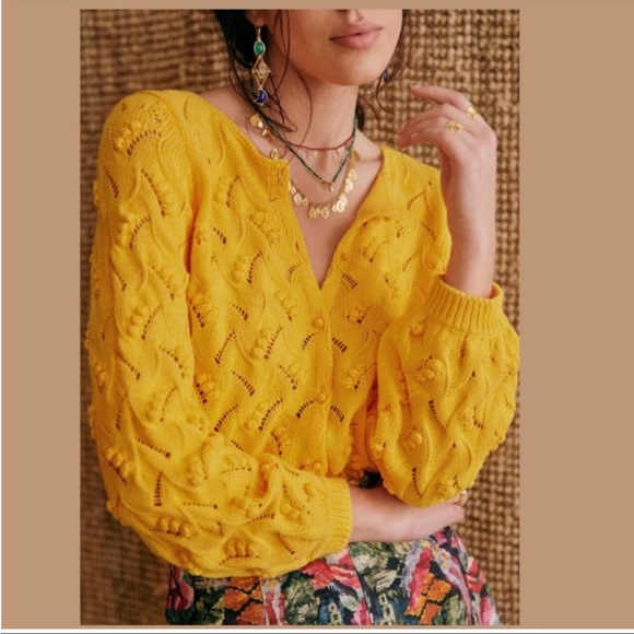Sezane Sweaters - New Le Maille Sezane Marthe jumper cotton cardigan yellow large